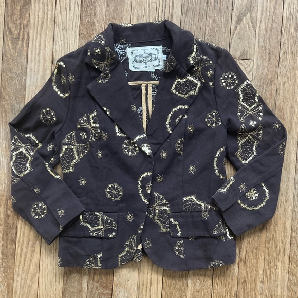 Sugar Lips Women’s Brown/Gold Embellished Jacket - Picture 2 of 8